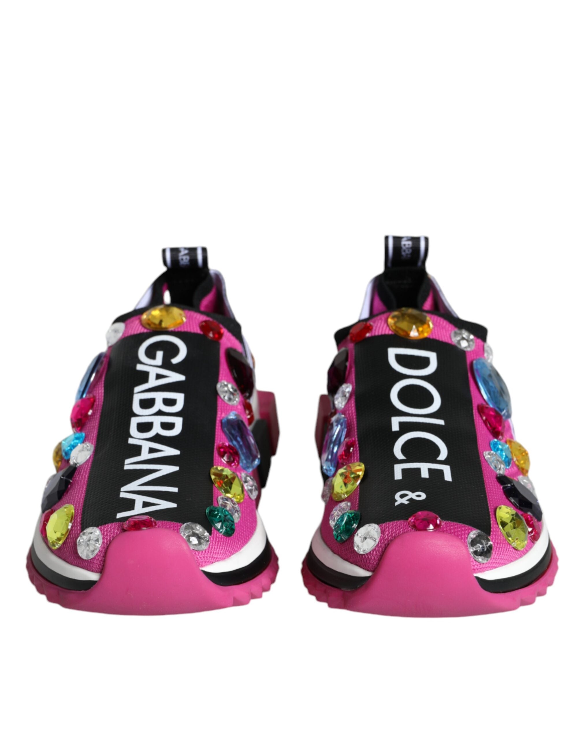 Dolce & Gabbana Pink Sorrento Crystals Low Top Sneakers Shoes -   -  Dolce & Gabbana.