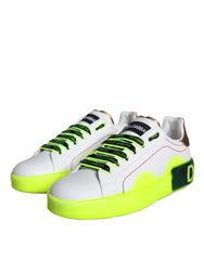 Dolce & Gabbana White Leather Portofino Low Top Sneakers Shoes -   -  Dolce & Gabbana.
