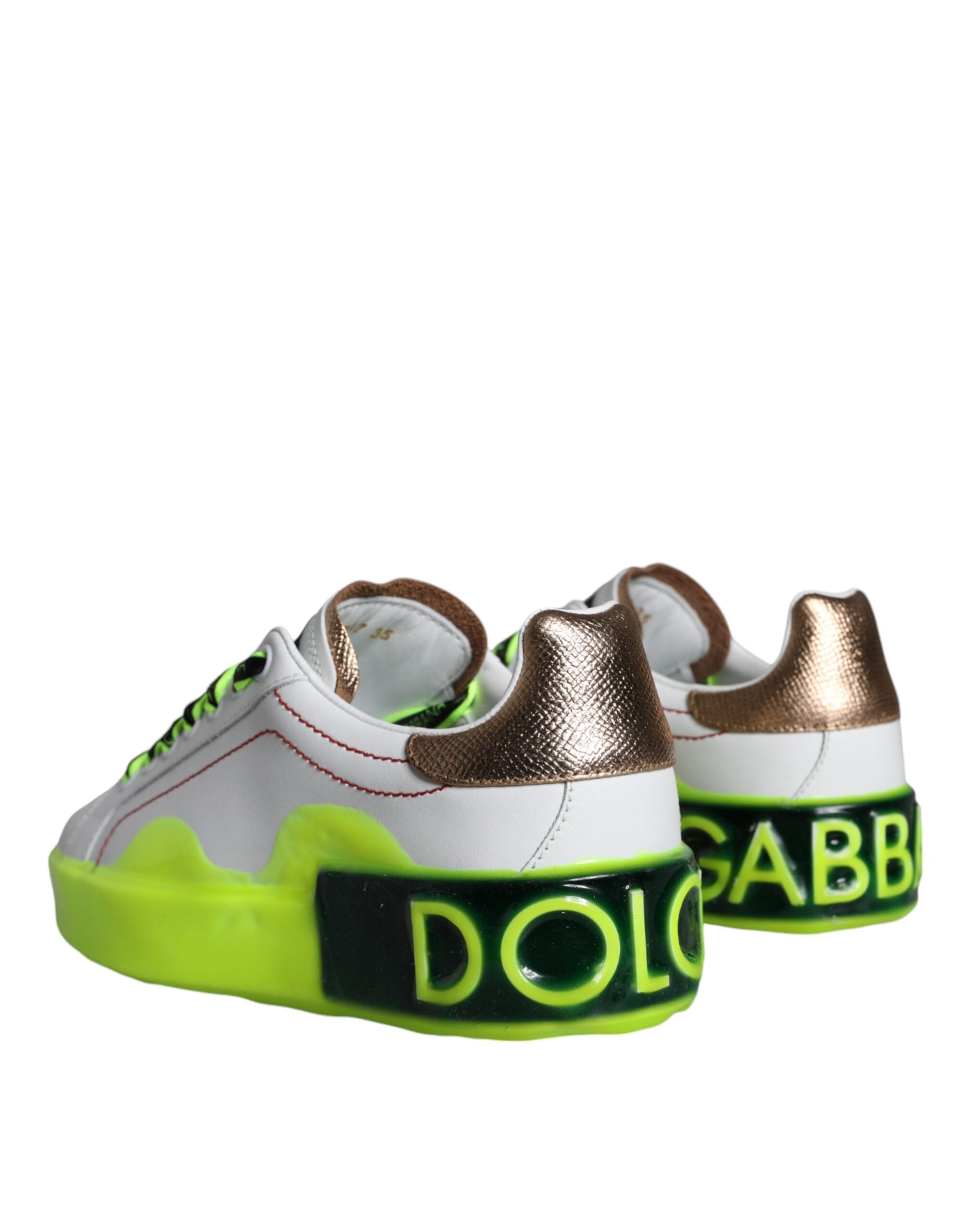 Dolce & Gabbana White Leather Portofino Low Top Sneakers Shoes -   -  Dolce & Gabbana.