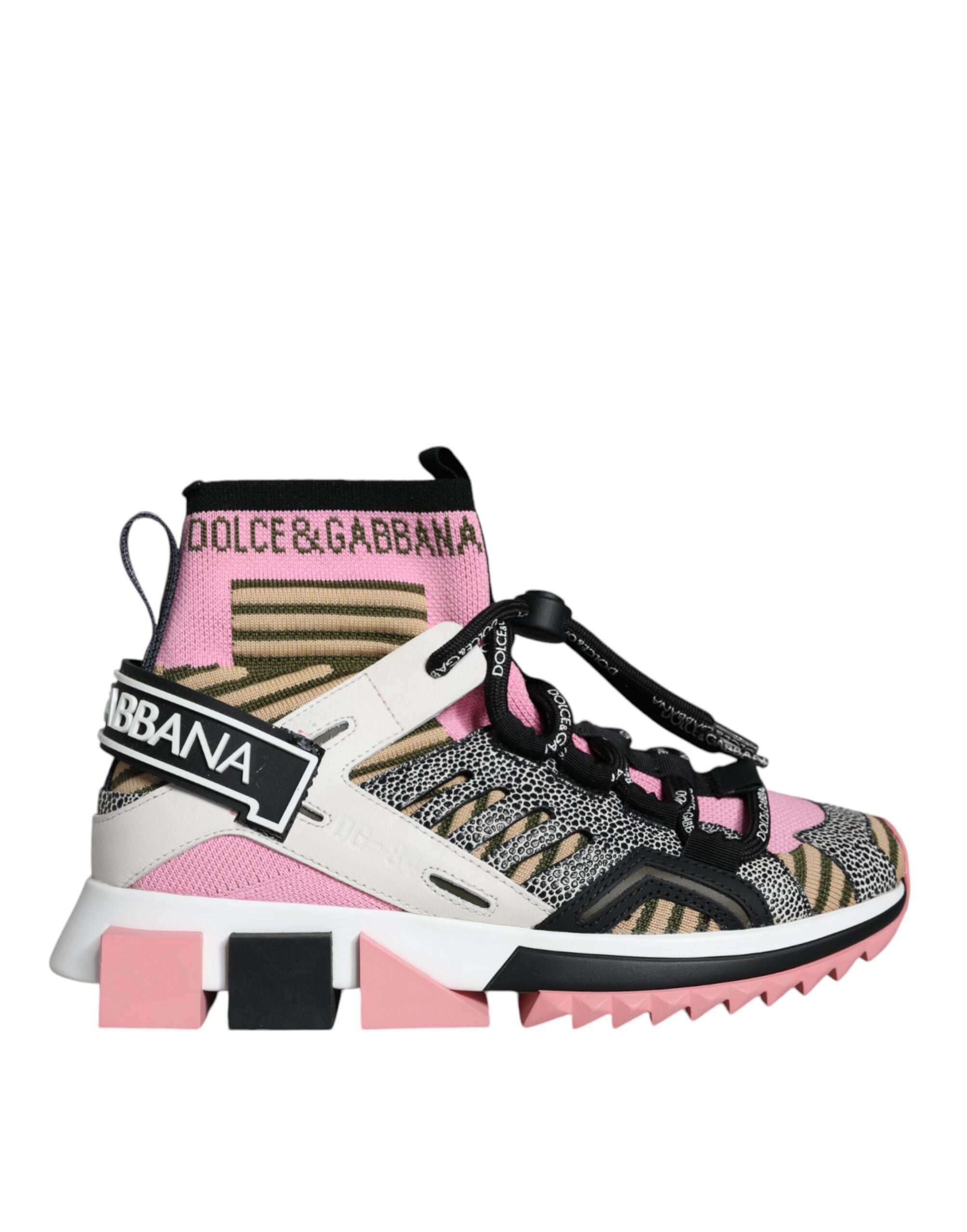 Dolce & Gabbana Multicolor Sorrento Socks Logo Sneakers Shoes -   -  Dolce & Gabbana.