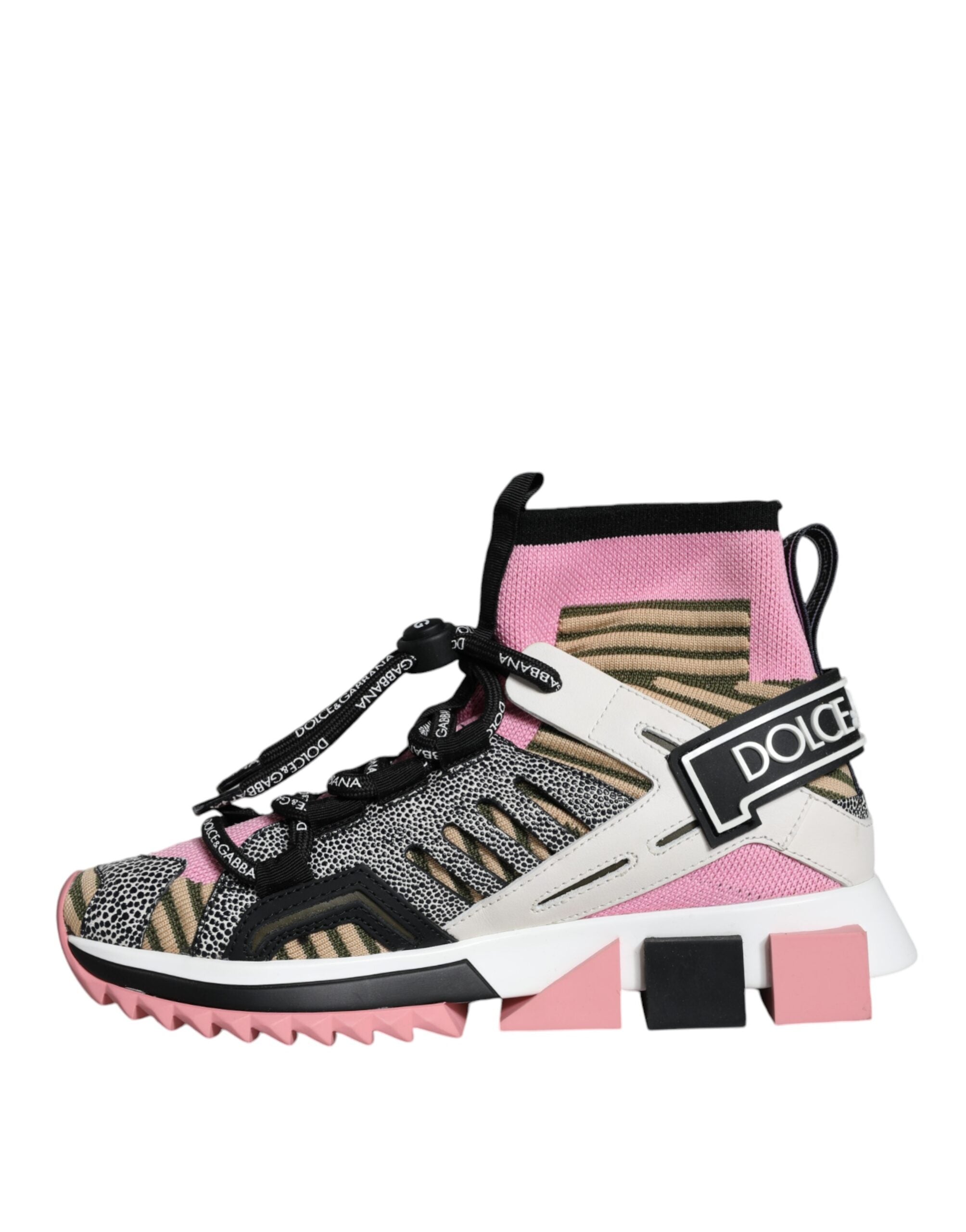 Dolce & Gabbana Multicolor Sorrento Socks Logo Sneakers Shoes -   -  Dolce & Gabbana.
