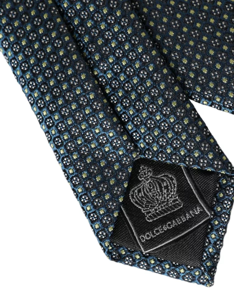 Dolce & Gabbana Green Patterned 100% Silk Adjustable Men Tie -  Neckties, Men -  Dolce & Gabbana.