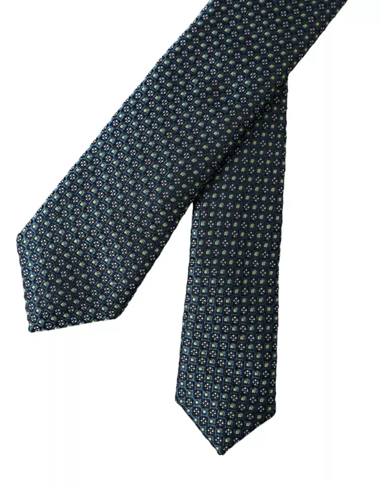 Dolce & Gabbana Green Patterned 100% Silk Adjustable Men Tie -  Neckties, Men -  Dolce & Gabbana.