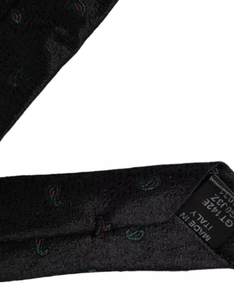 Dolce & Gabbana Black Fantasy 100% Silk Adjustable Men Tie -  Neckties, Men -  Dolce & Gabbana.