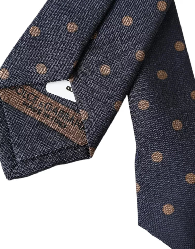 Dolce & Gabbana Black Dotted Fantasy Silk Adjustable Men Tie -  Neckties, Men -  Dolce & Gabbana.