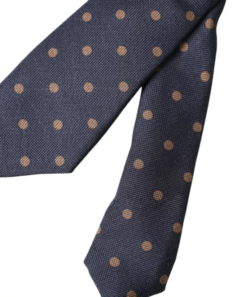 Dolce & Gabbana Black Dotted Fantasy Silk Adjustable Men Tie -  Neckties, Men -  Dolce & Gabbana.