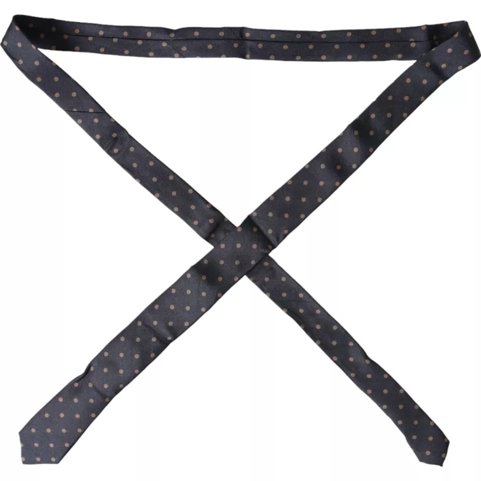 Dolce & Gabbana Black Dotted Fantasy Silk Adjustable Men Tie -  Neckties, Men -  Dolce & Gabbana.
