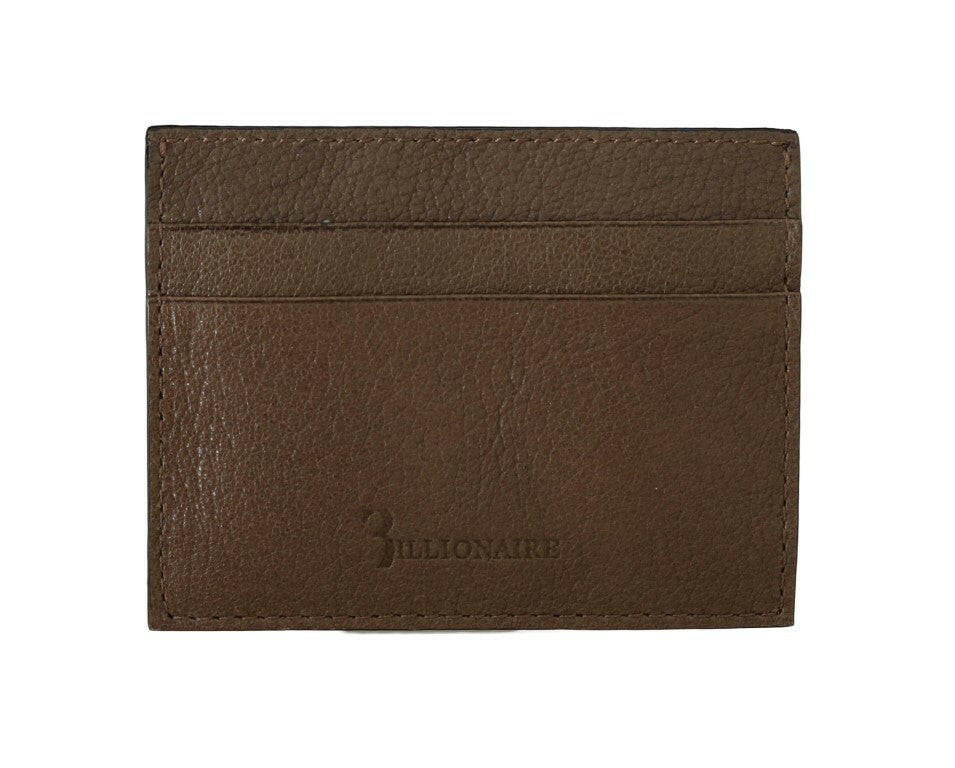 Billionaire Italian Couture Brown Leather Cardholder Wallet -   -  Billionaire Italian Couture.