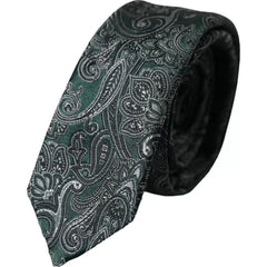 Dolce & Gabbana Green Floral Pattern 100% Silk Adjustable Men Tie -  Neckties, Men -  Dolce & Gabbana.