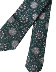 Dolce & Gabbana Green Floral Print Silk Adjustable Men Tie -  Neckties, Men -  Dolce & Gabbana.