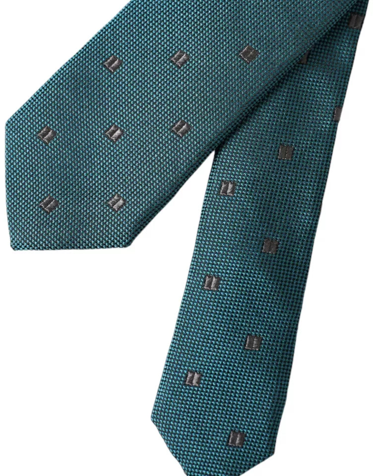 Dolce & Gabbana Green Patterned Silk Adjustable Men Tie -  Neckties, Men -  Dolce & Gabbana.