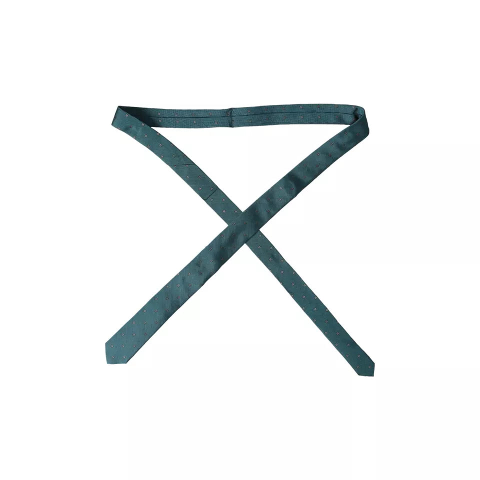 Dolce & Gabbana Green Patterned Silk Adjustable Men Tie -  Neckties, Men -  Dolce & Gabbana.