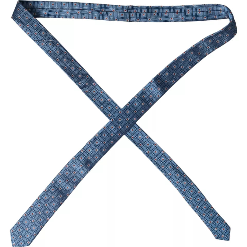 Dolce & Gabbana Blue Patterned 100% Silk Adjustable Men Tie -  Neckties, Men -  Dolce & Gabbana.