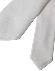 Dolce & Gabbana White Silk Classic Adjustable Men Tie -  Neckties, Men -  Dolce & Gabbana.