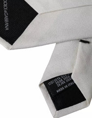 Dolce & Gabbana White Silk Classic Adjustable Men Tie -  Neckties, Men -  Dolce & Gabbana.
