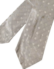 Dolce & Gabbana Beige Dotted Silk Classic Adjustable Men Tie -  Neckties, Men -  Dolce & Gabbana.