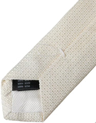 Dolce & Gabbana Off White Patterned Silk Classic Adjustable Tie -  Neckties, Men -  Dolce & Gabbana.