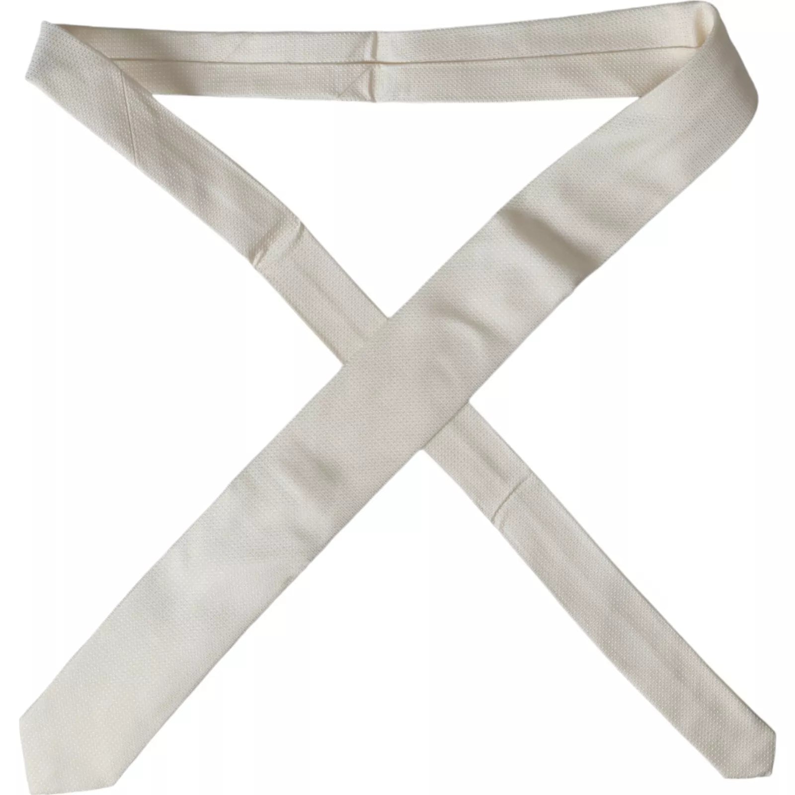 Dolce & Gabbana Off White Patterned Silk Classic Adjustable Tie -  Neckties, Men -  Dolce & Gabbana.
