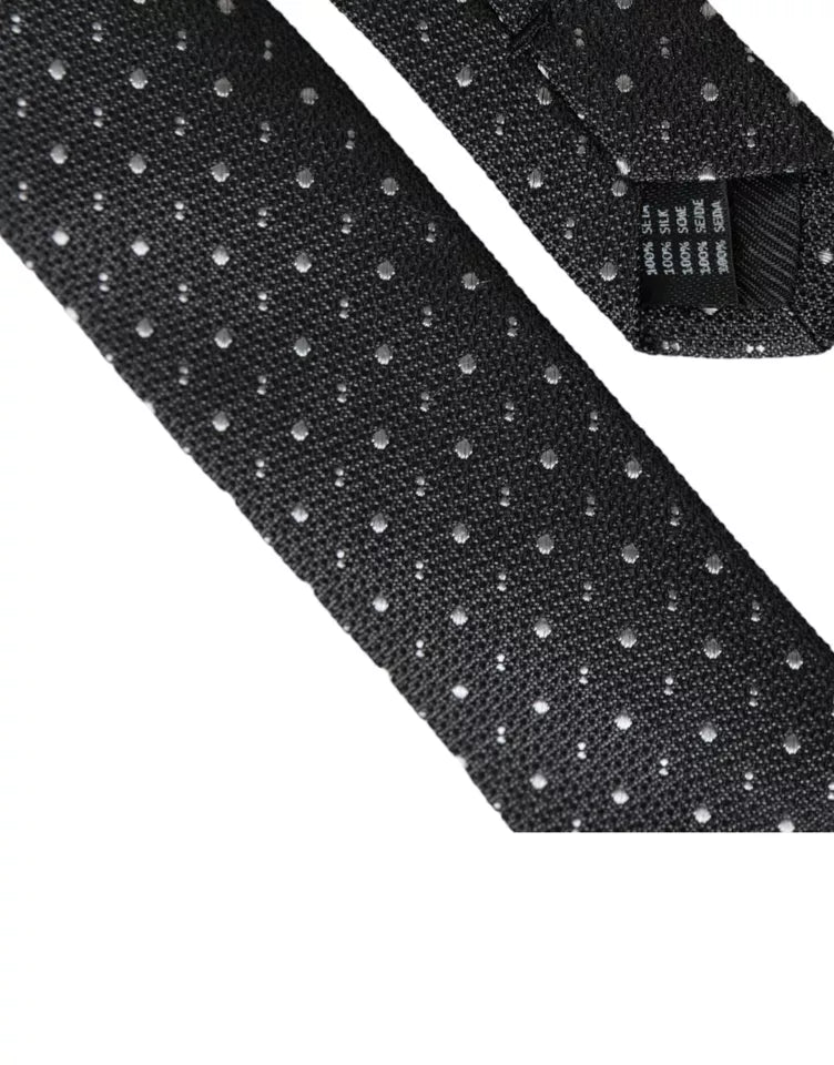 Dolce & Gabbana Black Polka Dot Silk Adjustable Men Tie -  Neckties, Men -  Dolce & Gabbana.