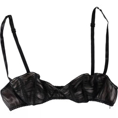 Dolce & Gabbana Black Silk Stretch Women Balconcino Bra Underwear -   -  Dolce & Gabbana.