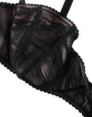 Dolce & Gabbana Black Silk Stretch Women Balconcino Bra Underwear -   -  Dolce & Gabbana.