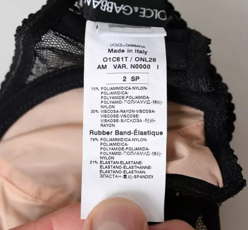Dolce & Gabbana Black Floral Lace Nylon Balconcino Bra Underwear -   -  Dolce & Gabbana.