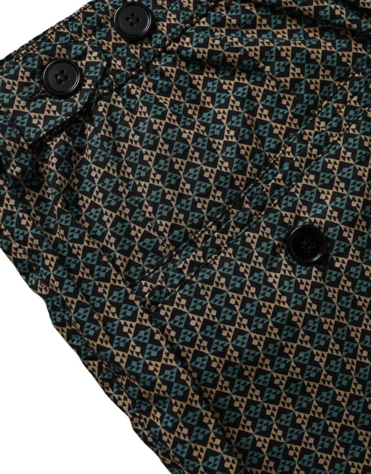 Dolce & Gabbana Brown Patterned Beachwear Swim Shorts Swimwear -   -  Dolce & Gabbana.