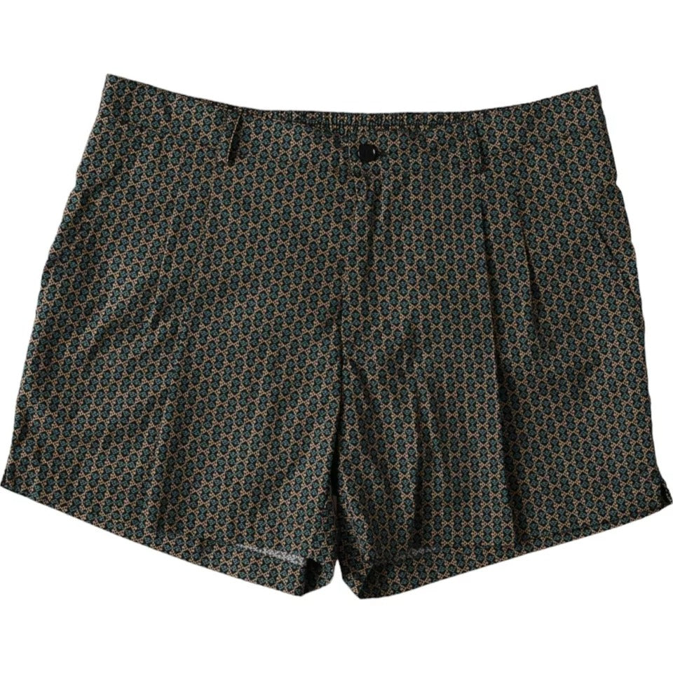 Dolce & Gabbana Brown Patterned Beachwear Swim Shorts Swimwear -   -  Dolce & Gabbana.