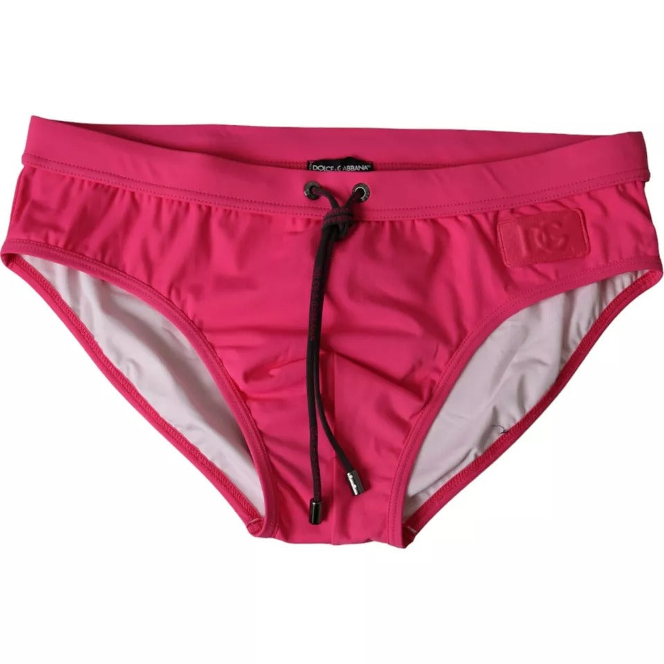 Dolce & Gabbana Pink Nylon DG Logo Beachwear Brief Swimwear Men -   -  Dolce & Gabbana.