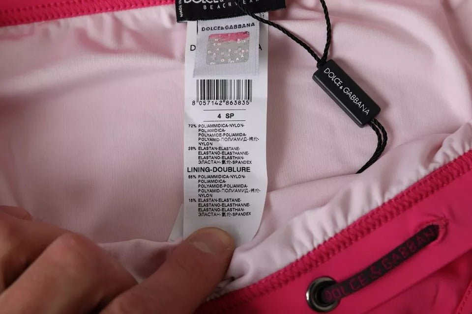 Dolce & Gabbana Pink Nylon DG Logo Beachwear Brief Swimwear Men -   -  Dolce & Gabbana.