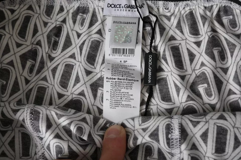 Dolce & Gabbana Black White DG Logo Cotton Stretch Cycling Underwear Men -   -  Dolce & Gabbana.