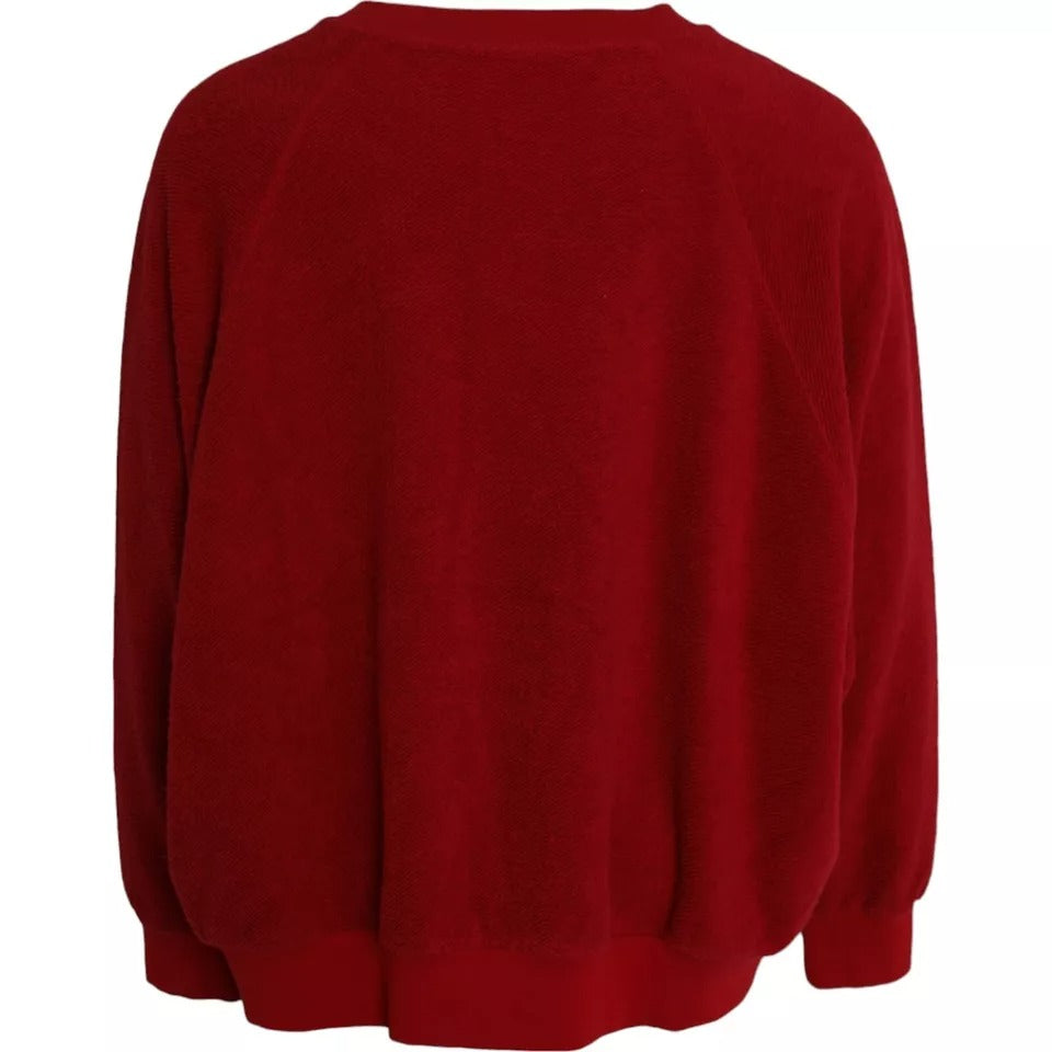 Dolce & Gabbana Red Logo Cotton Crew Neck Pullover Sweater -   -  Dolce & Gabbana.
