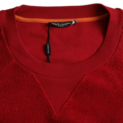 Dolce & Gabbana Red Logo Cotton Crew Neck Pullover Sweater -   -  Dolce & Gabbana.