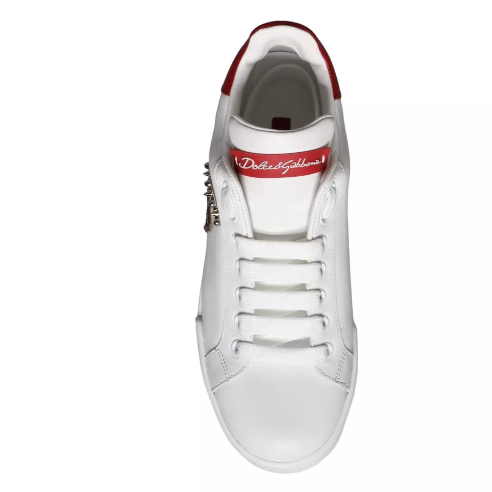 Dolce & Gabbana White Patch Calfskin Nappa Portofino Sneakers Shoes -   -  Dolce & Gabbana.