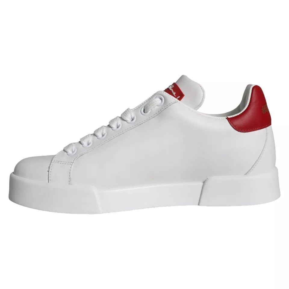 Dolce & Gabbana White Patch Calfskin Nappa Portofino Sneakers Shoes -   -  Dolce & Gabbana.