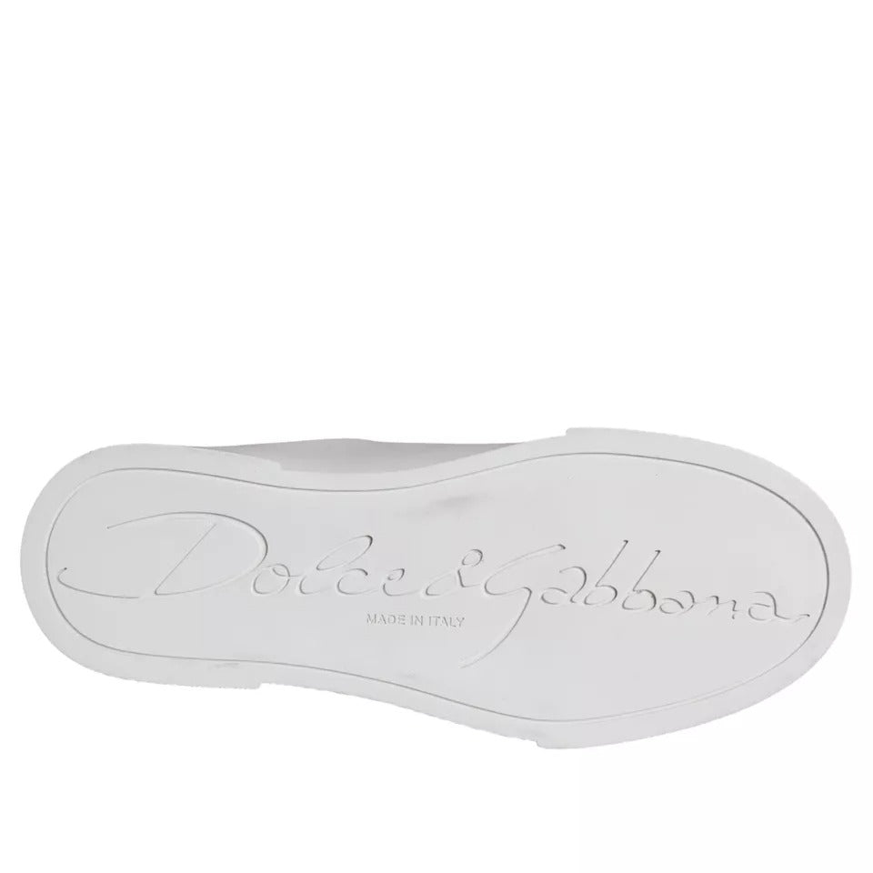 Dolce & Gabbana White Patch Calfskin Nappa Portofino Sneakers Shoes -   -  Dolce & Gabbana.