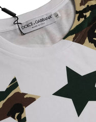 Dolce & Gabbana White Camouflage Stars Crew Neck Men T-shirt -   -  Dolce & Gabbana.