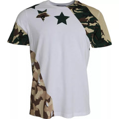 Dolce & Gabbana White Camouflage Stars Crew Neck Men T-shirt -   -  Dolce & Gabbana.