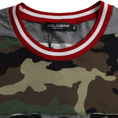 Dolce & Gabbana Multicolor Camouflage Cotton Crew Neck Men T-shirt -   -  Dolce & Gabbana.