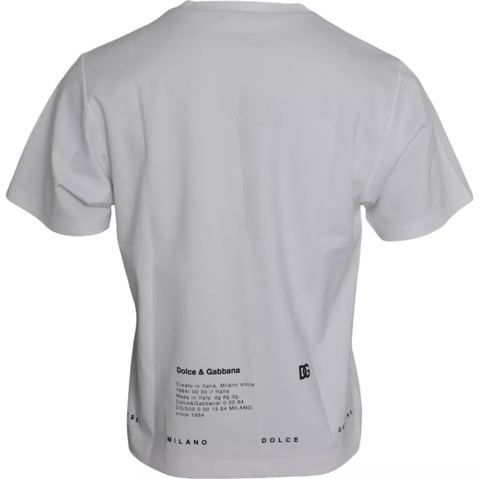 Dolce & Gabbana White Red Lips Print Cotton Men T-shirt -   -  Dolce & Gabbana.
