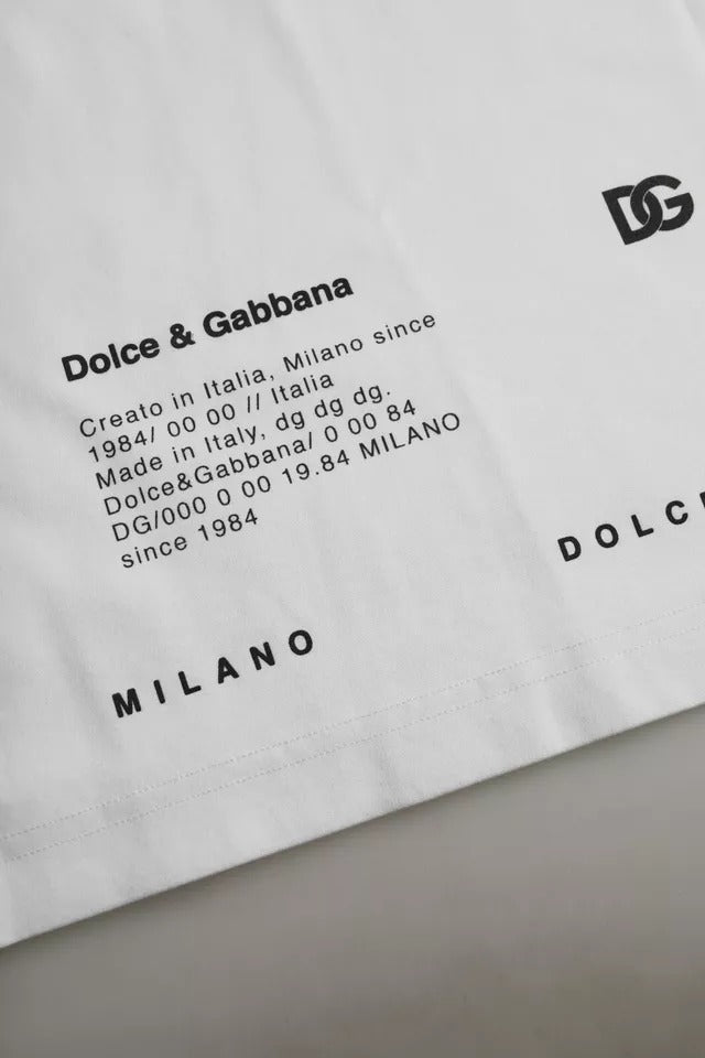 Dolce & Gabbana White Red Lips Print Cotton Men T-shirt -   -  Dolce & Gabbana.