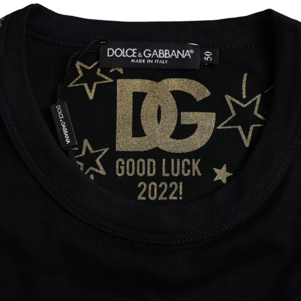 Dolce & Gabbana Black Cotton Round Neck Short Sleeves Men T-shirt -   -  Dolce & Gabbana.