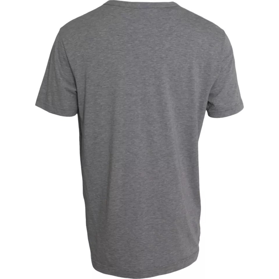 Dolce & Gabbana Gray Graphic Print Cotton Round Neck T-shirt -   -  Dolce & Gabbana.