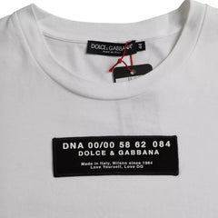 Dolce & Gabbana White Cotton DG Applique Men Casual T-shirt -   -  Dolce & Gabbana.
