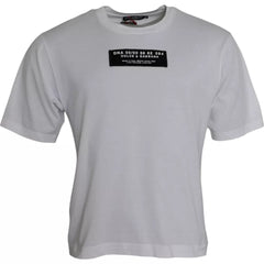 Dolce & Gabbana White Cotton DG Applique Men Casual T-shirt -   -  Dolce & Gabbana.