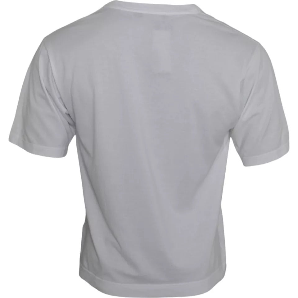 Dolce & Gabbana White Cotton DG Applique Men Casual T-shirt -   -  Dolce & Gabbana.