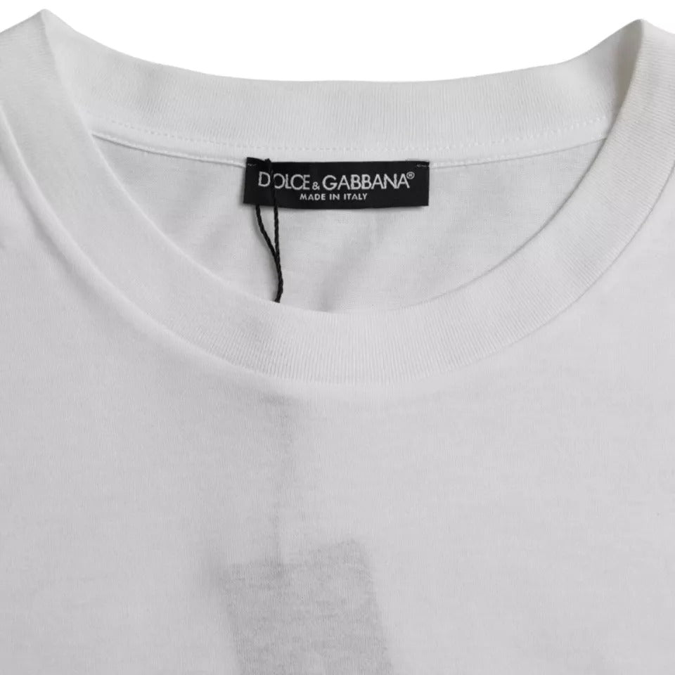 Dolce & Gabbana White Cotton Round Neck Short Sleeve T-shirt -   -  Dolce & Gabbana.