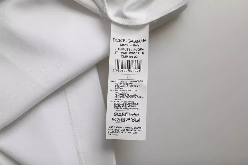 Dolce & Gabbana White Cotton Round Neck Short Sleeve T-shirt -   -  Dolce & Gabbana.