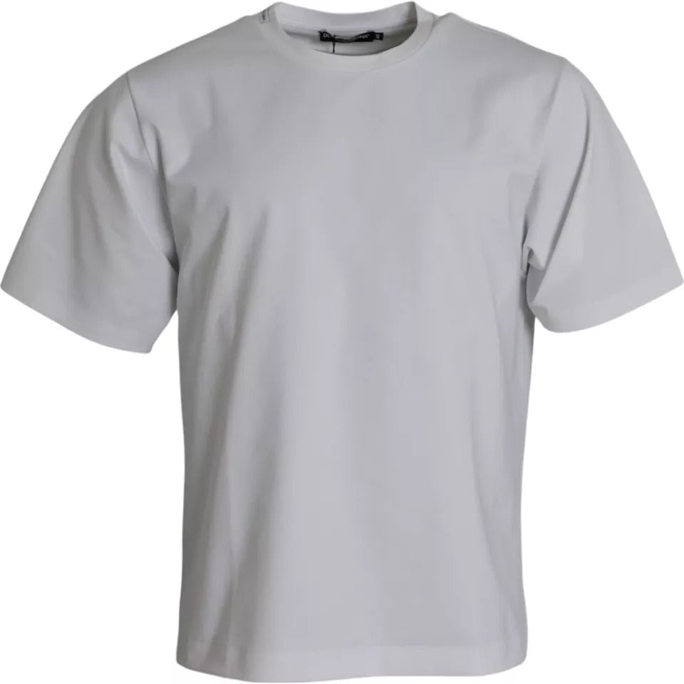 Dolce & Gabbana White Cotton Round Neck Short Sleeve T-shirt -   -  Dolce & Gabbana.