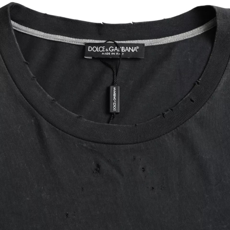 Dolce & Gabbana Black Graphic Printed Cotton Short Sleeves T-shirt -   -  Dolce & Gabbana.